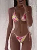 Traje de Baño Estilo Nuevo 2027 Bikini Estampado Estilo Europeo y Americano para Mujeres Vacaciones en la Playa Sexy Conjunto de Traje de Baño de Dos Piezas