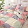 Dormitorio de Estudiantes de Verano Juego de Tres Piezas Cuatro Estaciones Cama Doble Cubierta de Cama para el Hogar Funda de Almohada Sábana Infantil Funda de Edredón de Algodón Lavado