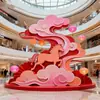 Instalaciones de Exhibición de Nube Auspiciosa Roja de Año Nuevo Año del Caballo, Accesorios de Exhibición Comercial, Personalización de Punto Fotográfico Comercial