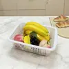 Cesta de Almacenamiento Grande Engrosada Caja de Plástico Cuadrada para Artículos Varios Cesta Cuadrada para Juguetes Cesta Hueca para Almacenamiento de Snacks