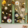 Pegatinas Electrostáticas Brup Margarita Abeja Estilo Fresco Pastoral Puerta de Vidrio Ventana Pegatinas de Decoración para el Hogar Hs-Jd5064C