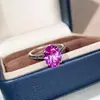 Anillo de Plata de Ley S925 con Zafiro Rosa para Mujer, Gema de Color Cultivada, Forma de Huevo de Paloma, Diseño de Nicho de Alta Gama, Estilo Lujo Ligero