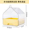 Caja de Baño para Loro, Estornino, Fénix Negro, Peonía, Suministros para Aves Piel de Tigre, Palangana Grande Transparente para Baño, Baño Extraíble