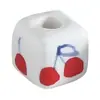 Cuentas Cerámicas Cuadradas Impresas de Cerezas Pintadas a Mano con Agujero Grande para Collar Pulsera Materiales DIY Cuentas Sueltas Cuentas Cuadradas Grandes