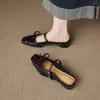 Chuyuji chinelos de salto plataforma slip-on que aumentam a altura, bico fechado para mulheres, para usar no verão ao ar livre, Mary Jane de bico quadrado, deslumbrantes meia-sandálias que não cansam os pés