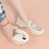 Mocasines de Verano Sandalias de Mujer Piel Suave Suela Suave Zapatos de una Sola Capa 2022 Zapatos Casuales para Mujer Malla Suela Gruesa Tacón Plano Zapatos de Cuero Británicos