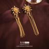 Pendientes de Borla de Fuegos Artificiales de Circonita de Aguja Plateada Pendientes de Diseño Exagerado de Nicho Europeo y Americano Pendientes Largos de Moda Únicos para Mujer