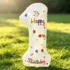 Balões de Número de 32 polegadas para Festa de Aniversário, Balões Decorativos Brancos Grandes Impressos, Adereços para Fotos, Bolas Infláveis de 0 a 9