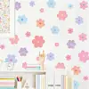 Pegatinas de Pared Florales Coloridas Estilo Bohemio, Pegatinas de PVC Autoadhesivas Florales de Margarita Fresca para Decoración de Pared de Dormitorio