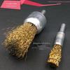 Escova de fio de aço revestida de cobre roda de fio de aço escova de fio de aço escova de moagem elétrica derusting roda de arame derusting