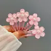Pinza para el pelo de flor de cerezo rosa estilo japonés para niñas, dulce y delicada con una sensación cremosa, pinza bb de flor de cerezo, accesorio para el pelo para flequillo lateral