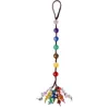 Colgante de Cuentas de Cristal Natural Multicolor Tejido a Mano Cristal Blanco Amatista Colgante para Bolso de Coche Transfronterizo