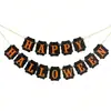 Decoraciones de Fiesta de Banderas de Halloween Banderas de Letras de Cola de Golondrina de Papel Guirnalda Banner con Temática de Terror de Halloween