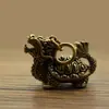 Nuevos Adornos de Tortuga Dragón de Latón Puro Llavero de Coche Colgante Encanto de Equipaje de Cuero para Celebridades de Internet Regalos Venta al por Mayor