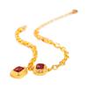 Novo Estilo Chinês Estilo Nacional Joias Ouro Areia Açúcar AB Pulseira Pulseira Ajustável Vermelho Amarelo Corrente Quadrada para Mulheres