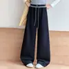 Colección de otoño 2026: pantalones casuales para mujer con cintura elástica, diseño color block, efecto rejuvenecedor y adelgazante, nuevo estilo bordado, a la moda