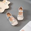 Sapatos Pequenos de Couro para Meninas Estilo Coreano 2025 Primavera & Outono Novo Estilo Sapatos Modernos com Retalhos e Solado Macio Sapatos de Princesa para Bebê Menina