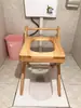 Estante para Inodoro para Hogares de Personas Mayores y Artefacto de Baño para Mujeres Taburete para Sentarse Silla Taburete Auxiliar de Madera para Mujeres Embarazadas