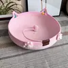 Cama para Gato de Cuerda de Algodón con Orejas de Gato, Tablero Rascador y Pelota de Autoentretenimiento, Adecuada para Todas las Estaciones, Lavable, Resistente a los Arañazos y Duradera