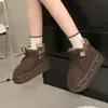 Botines Gruesos Antideslizantes Cálidos Casuales de Nicho 2025 Otoño e Invierno Nueva Moda Botas de Nieve Forradas de Lana para Mujer para Uso en Exteriores