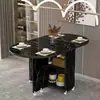 Mesa de comedor plegable para el hogar, apartamento pequeño, simple, multifuncional, móvil con ruedas, apartamento de alquiler, rectangular, mesa de comedor pequeña