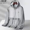 Ropa Protectora Solar con Capucha Camuflada de Moda Verano Exterior para Hombre Secado Rápido Transpirable Chaqueta Delgada Ropa Protectora Solar