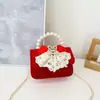 Año Nuevo Año Nuevo Sobres Rojos Infantiles Lazo Perla Portátil Bordado Dibujos Animados Peluche Princesa Niña Bandolera Billetera para Monedas