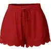 2026 Comercio Exterior Amazon Verano Europeo y Americano Shorts de Encaje de Color Sólido Pantalones Casuales para Mujer Gran Cantidad en Stock