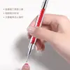 Pluma de uñas de fábrica al por mayor doble cabeza doble uso bolígrafo de taladro de silicona bolígrafo de silicona herramientas para uñas cepillo de uñas