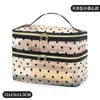 Bolsa de Maquiagem Portátil em Malha Aveludada com Formato de Coração, Mini Necessaire Portátil, Bolsa para Retoque, Pequena Bolsa para Armazenamento de Batom