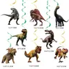 Conjunto de Decoração de Festa de Aniversário Temático Dinossauro Jurássico, Faixa, Topper de Bolo, Conjunto Espiral de Balões