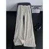 Pantalones Casuales de Houndstooth Retro Americano para Hombre Otoño Caída Sueltos Rectos Pantalones Casuales a Cuadros Deportivos Largos