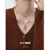 Original antiguo collar de oro mate con corona de amor accesorios cadena de clavícula de alta gama nicho estilo europeo y americano moda temperamento colgante