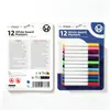 Atacado 12 cores canetas para quadro branco, à base de água, apagáveis, embaladas em blister, para uso em escritório e estudantil, conjunto de papelaria caneta para quadro