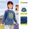 Celebración del Día Nacional 10% de descuento en 1 artículoExteriorDudu Familia Camiseta de Manga Larga Rayada para Niños Ropa de Otoño Top para Niños