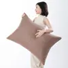 Almofada Retangular de Linho Cor Lisa Casual para Sofá Travesseiro Longo Sala de Estar Quarto Cabeceira Encosto Almofada Grande Almofada Lombar