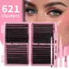 Venta Caliente Transfronteriza Set DIY para Extensiones de Pestañas Rizo D 621 Racimo Racimo Individual Pestañas Postizas 120D150D Pestañas Gruesas