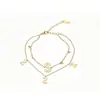 Pulsera popular de titanio y acero estilo ins, moderna, versátil, corazón, mariposa, estrella, geométrica, de acero inoxidable, joyería para la mano