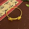 Pulsera ligera de lujo con esmalte dorado antiguo, exquisita pulsera de estilo artístico de alta gama, elegante y combinable con todo.