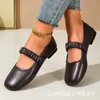 Comercio exterior transfronterizo otoño 2026 nuevos zapatos Mary Jane, zapatos de vestir de punta cuadrada poco profundos, zapatos de mujer de tacón bajo estilo hada