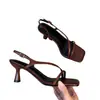 Versión de Cuero Suave~Zapatos de Tacón Alto Estilo Francés para Mujer con Tacones Finos que Son Cómodos, Nuevo Modelo 2026 Sandalias de Cuero Suave con Punta Cuadrada y Punta Abierta con una Sola Correa