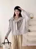Cardigan de Tricô Veludo Imitação de Visom Novo Estilo Outono/Inverno 2025 com Gola Elegante Azul Marinho, Suéter Casaco Macio e Moderno Estilo Coreano para Mulheres