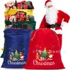 Atacado Bolsas Grandes de Veludo de Natal Desenho Estampa de Natal Bolsas de Presente de Natal Armazenamento do Papai Noel Bolsas de Presente