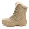 Fornecido Diretamente pelo Fabricante, Botas Militares Pretas de Tamanho Grande Transfronteiriças com Forro de Lã e Botas Táticas de Cano Alto Espessadas, Sapatos de Caminhada Masculinos, Botas de Neve