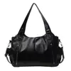 Bolso Europeo y Americano Retro Color Sólido Textura Simple Bolso de Hombro Gran Capacidad Versátil Bolso Tote Casual para Viajes de Negocios y Viajes Diarios