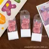 Decoração de vela para bolo de aniversário de urso rosa estilo ins transfronteiriço, topo de bolo para festa de feriado