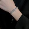 Pulsera Geométrica de Hoja de Zircón de Lujo Ligero Pulsera Elegante de Alta Gama a la Moda Pulsera Elegante de Nicho Pulsera Ajustable para Mujer