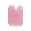 Tabla Raspadora de Jade Natural, Raspador Corazón de Cristal Rosa, Herramienta Gua Sha de Masaje Facial Multiestilo