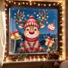Festival de Navidad Estilo Múltiple Reno de Navidad Lindo Pegatinas para Ventana Puerta de Cristal de Escaparate Decoración del Hogar Pegatinas Electrostáticas para Vidrio