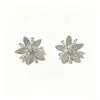 Brincos de Flor de Zircônia com Nova Textura Escovada Versão Coreana de 2026, Brincos de Luxo Leve e de Alta Qualidade, Brincos Exclusivos de Nicho para Mulheres